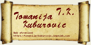 Tomanija Kuburović vizit kartica